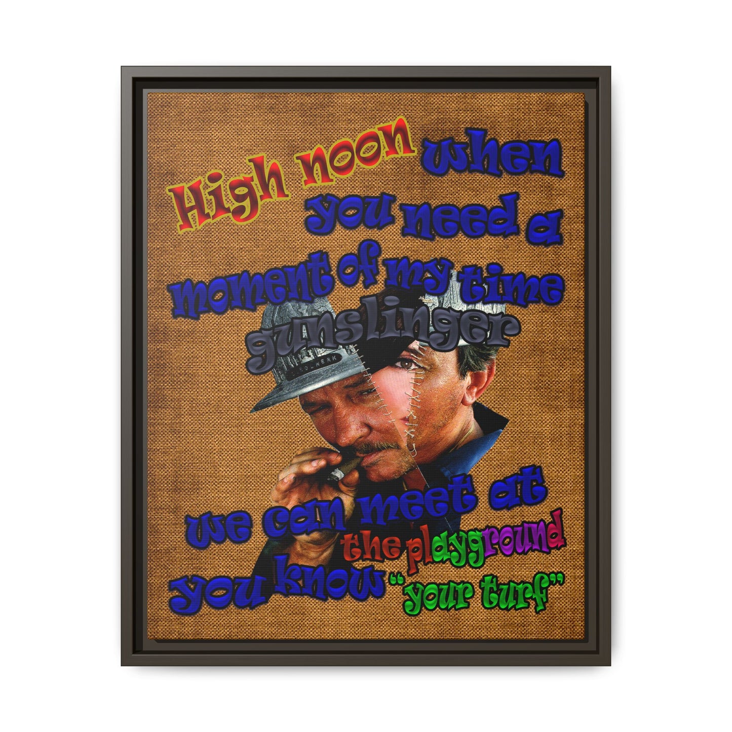 high noon - framed canvas art (brown papyrus)