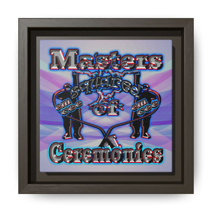 em cee squared - framed canvas art (light blue-pink wave)