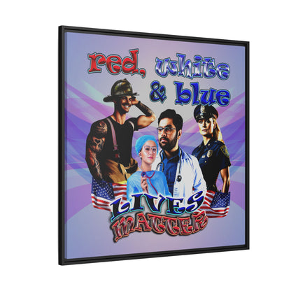 rw&b lives matter - framed canvas art (light blue-pink wave)