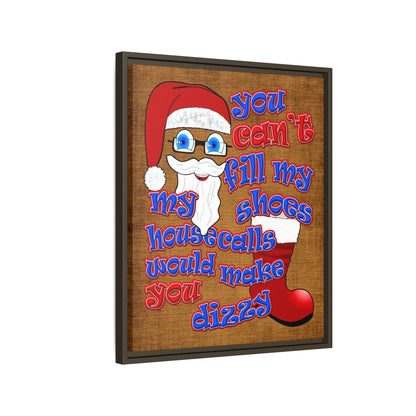 santa's shoes - framed canvas art (brown papyrus)