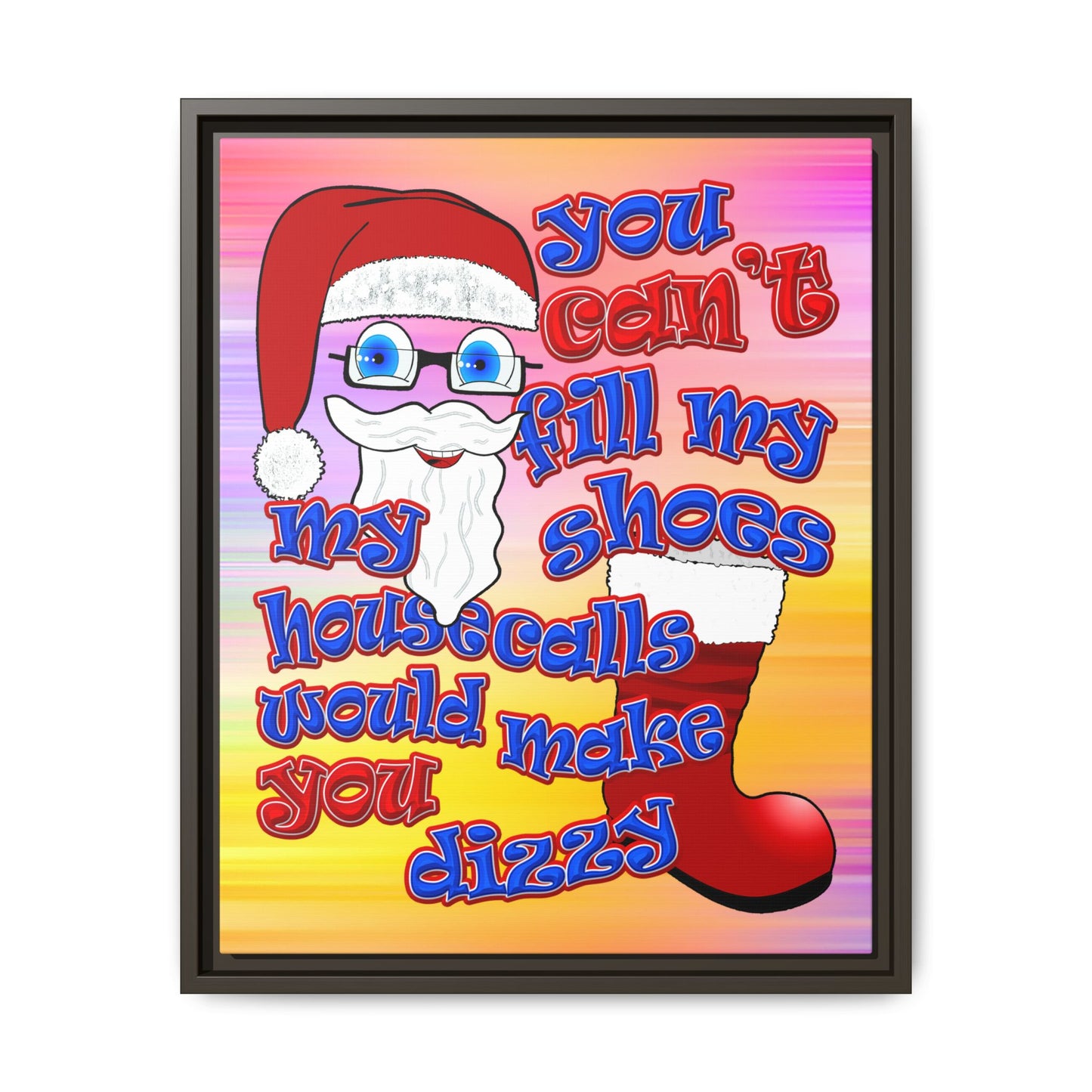 santa's shoes - framed canvas art (color blur)