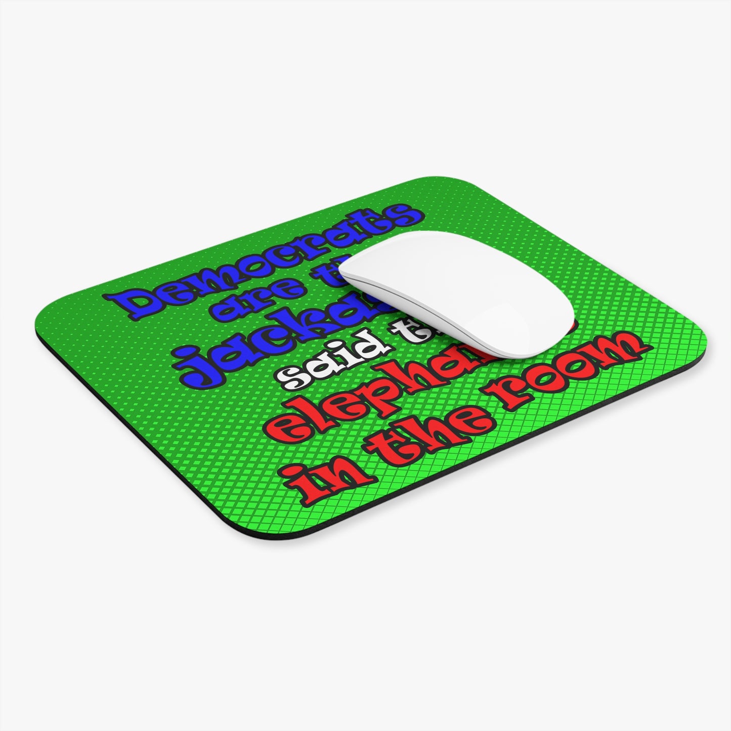 donkeys and elephants - Mouse Pad (Rectangle) (logo green)