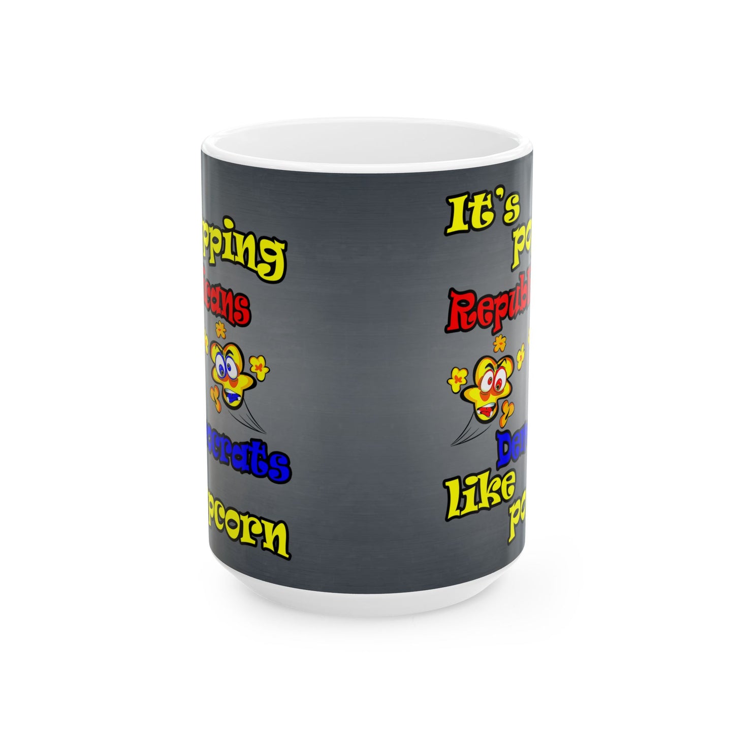 popping like popcorn - White Mug (grey-light grey)