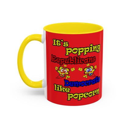 popping like popcorn - Accent Mug (red)