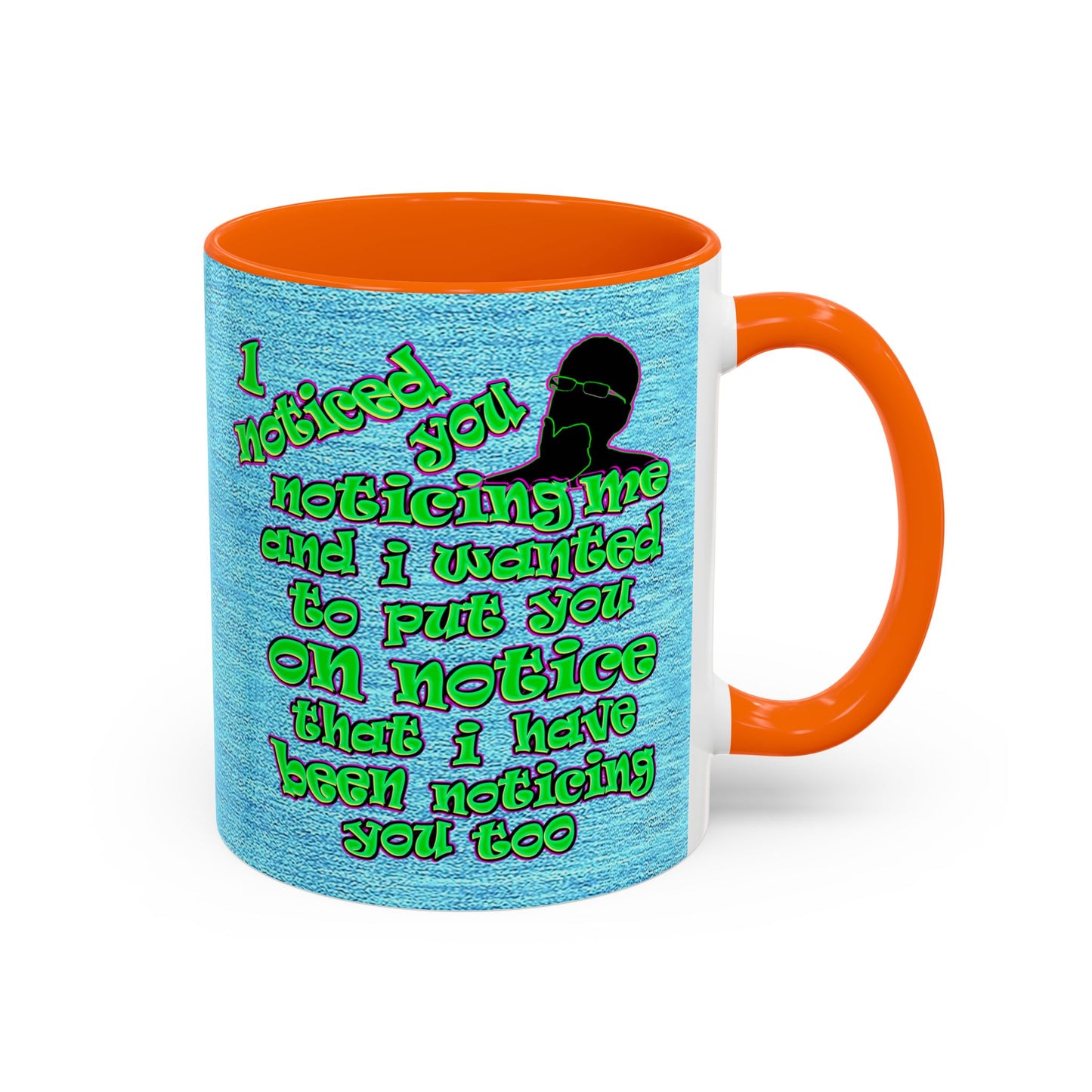 noticed you noticing - Accent Mug (faded dark blue)