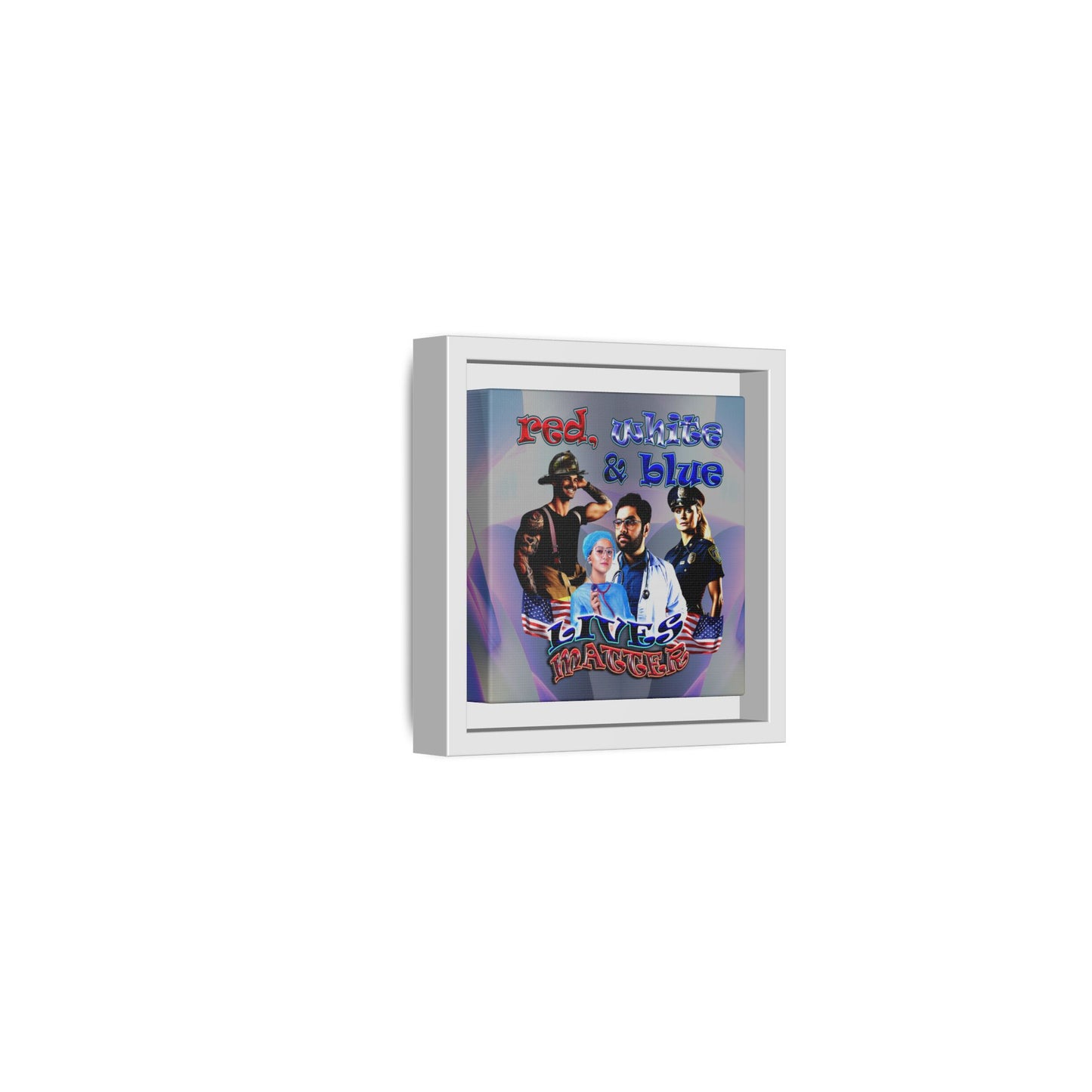 rw&b lives matter - framed canvas art (grey-pink wave)