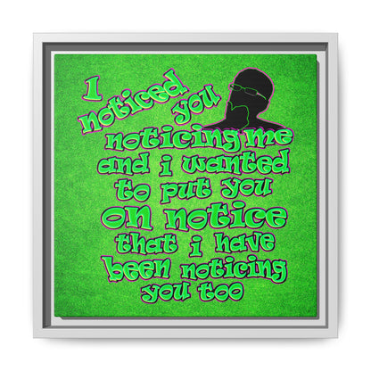 noticed you noticing - framed canvas art (green turf)