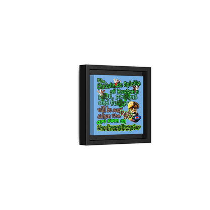christmas spirits of boston - framed canvas art (light blue)