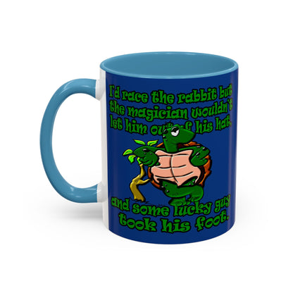 turtle race - Accent Mug (dark blue)