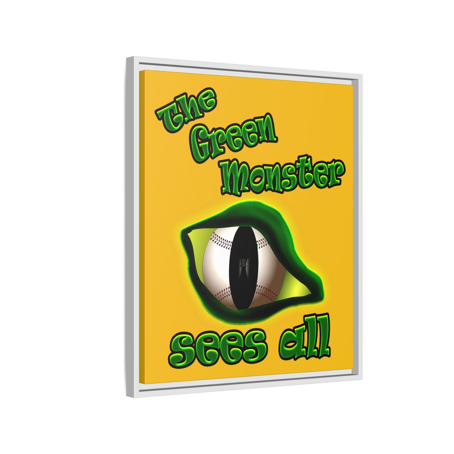 green monster - framed canvas art (yellow)