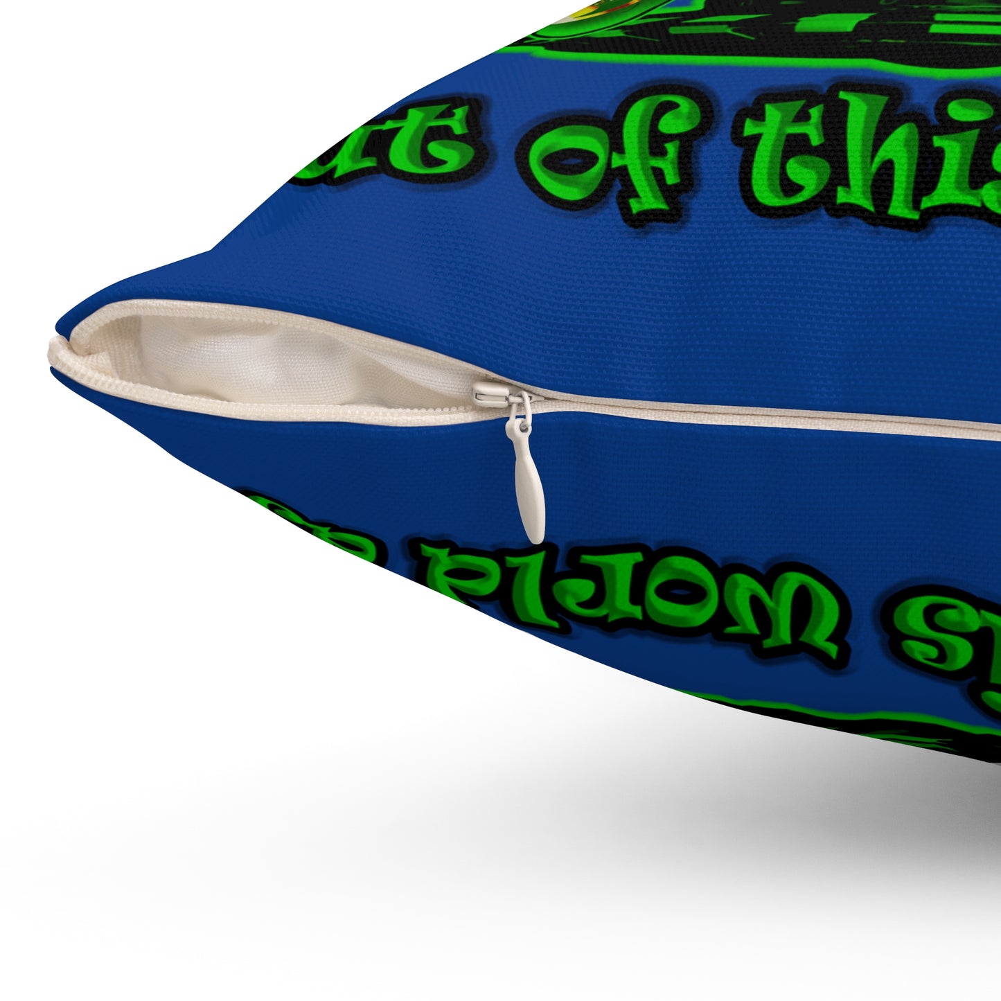 disc jockey - Spun Polyester Square Pillow - (dark blue)
