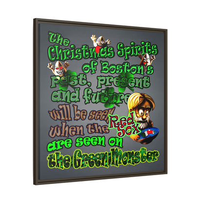 christmas spirits of boston - framed canvas art (grey-light grey)
