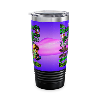 christmas spirits of boston - Ringneck Tumbler, 20oz (purple-pink wave)