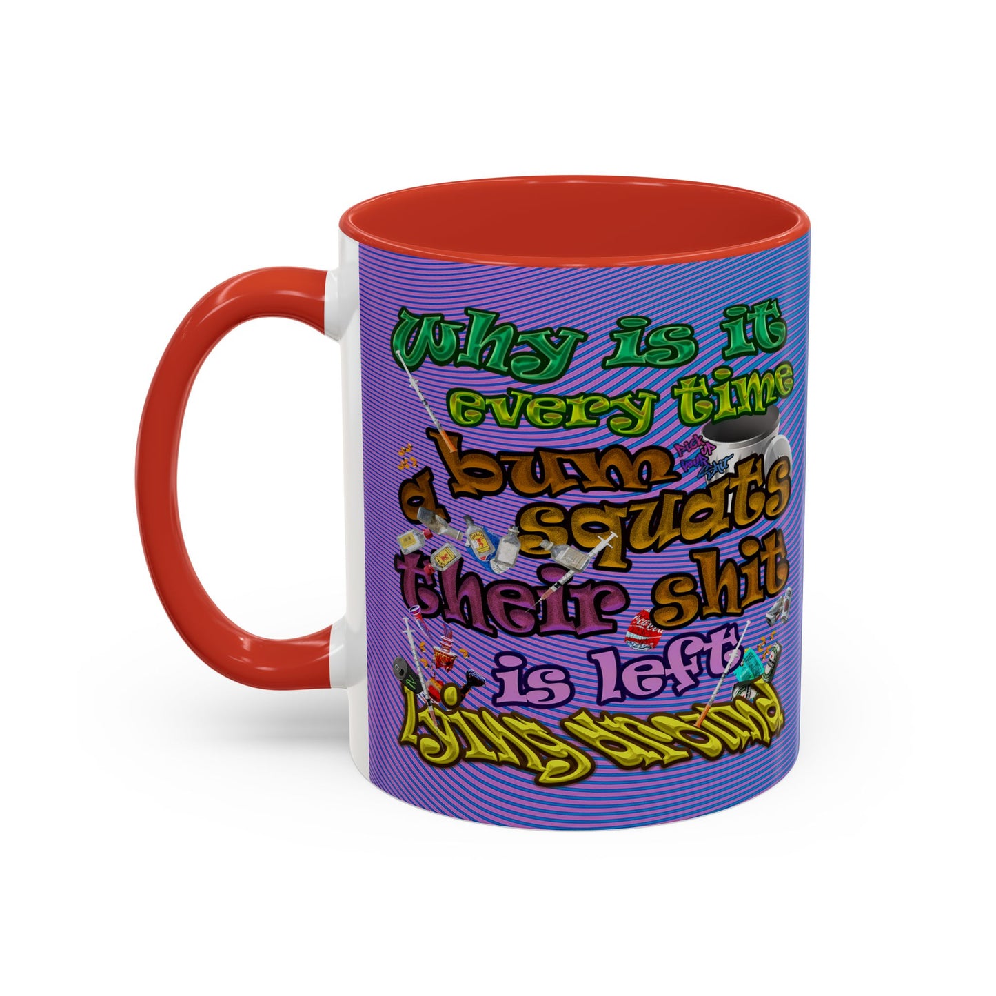 the bum's shit - Accent Mug (light blue-purple wave)
