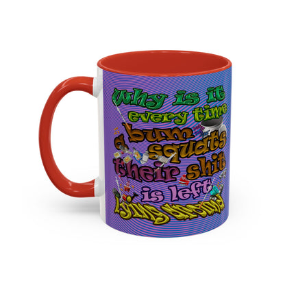 the bum's shit - Accent Mug (light blue-purple wave)
