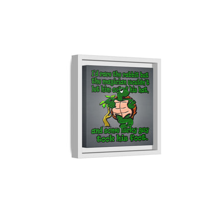 turtle race - framed canvas art (grey-light grey)