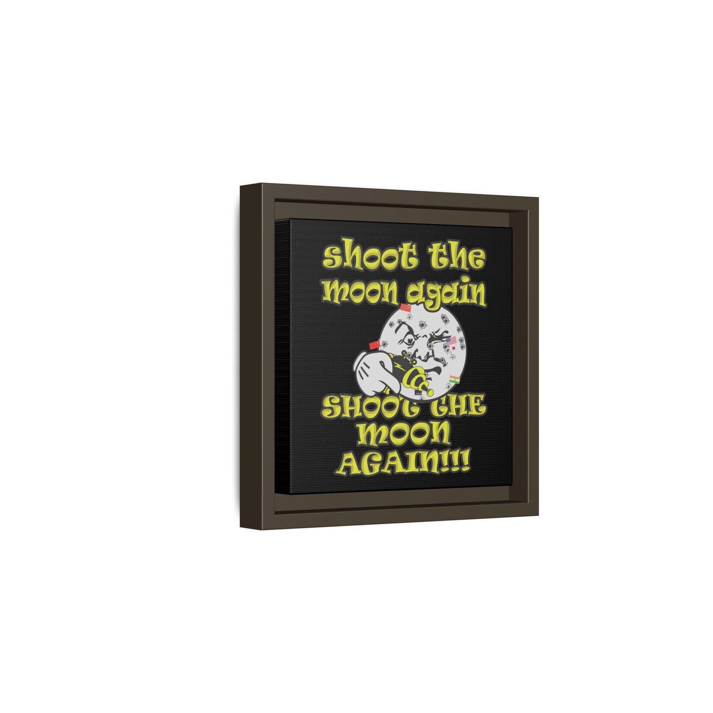 shoot the moon again - framed canvas art (black)