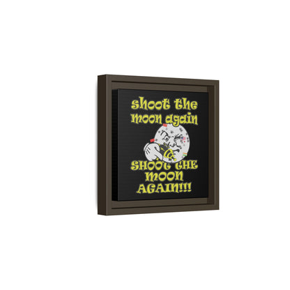 shoot the moon again - framed canvas art (black)
