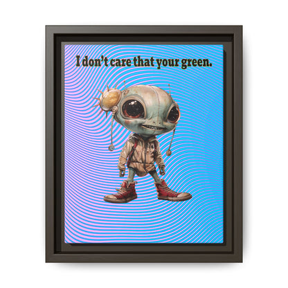 I don't care that your green - framed canvas art (light blue-purple wave)