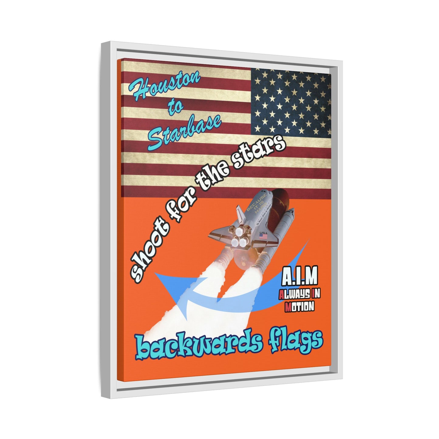 shoot for the stars - framed canvas art (orange)
