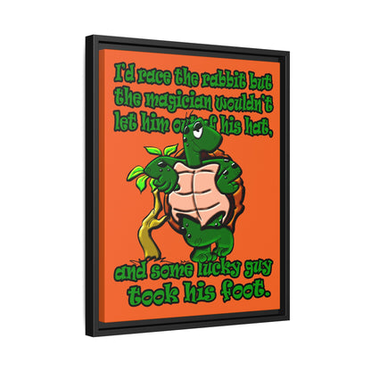 turtle race - framed canvas art (orange)