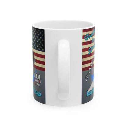 shoot for the stars - White Mug (grey-light grey)
