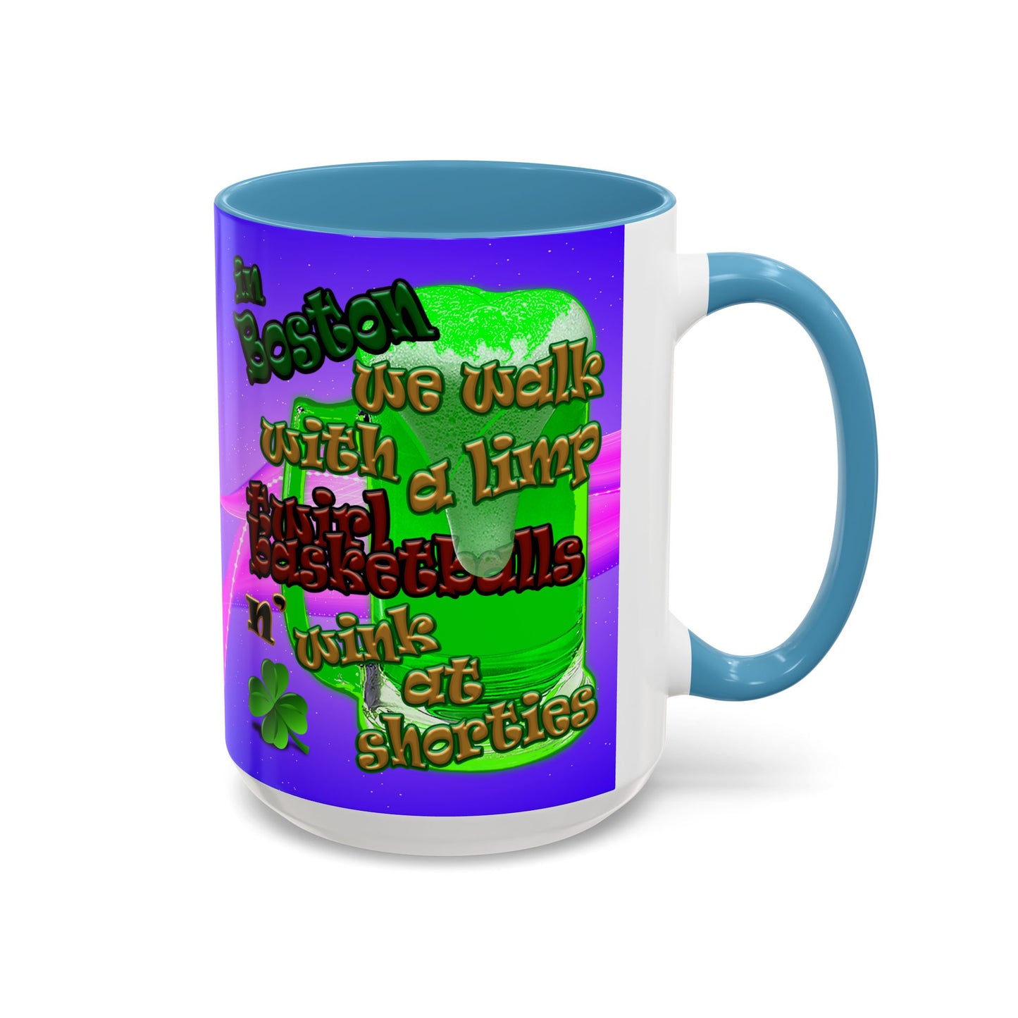 celtics logo - Accent Mug (purple-pink wave)