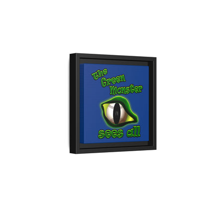 green monster - framed canvas art (dark blue)