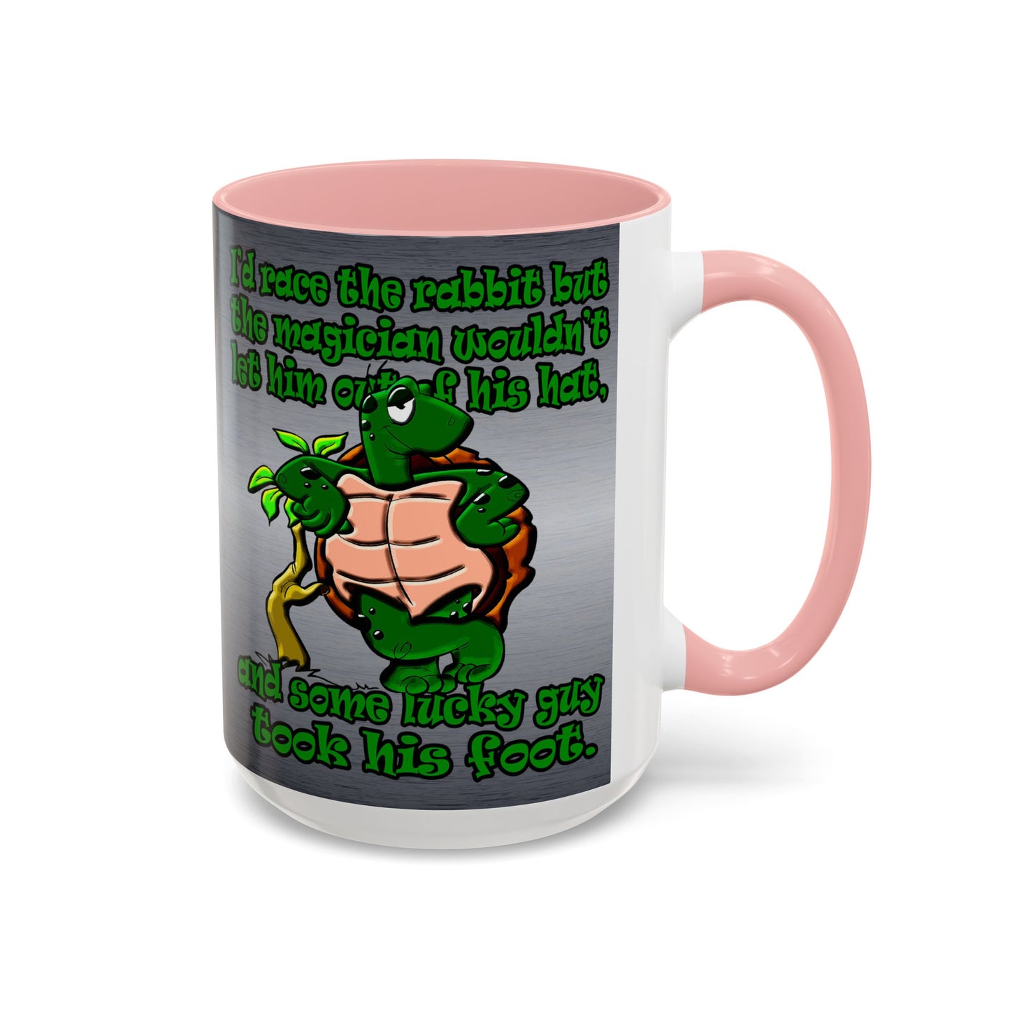 turtle race - Accent Mug (brushed nickel)