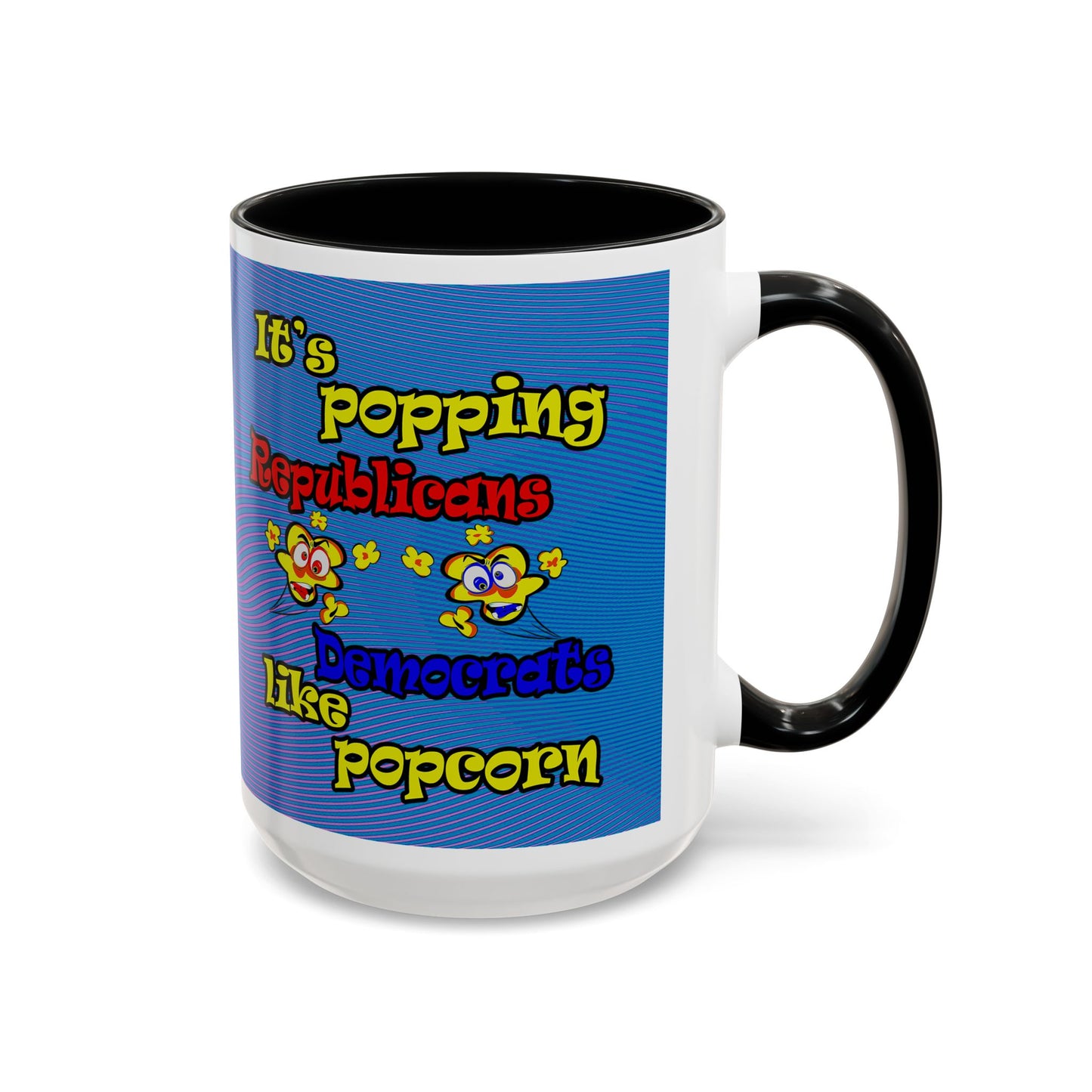 popping like popcorn - Accent Mug (light blue-purple wave)