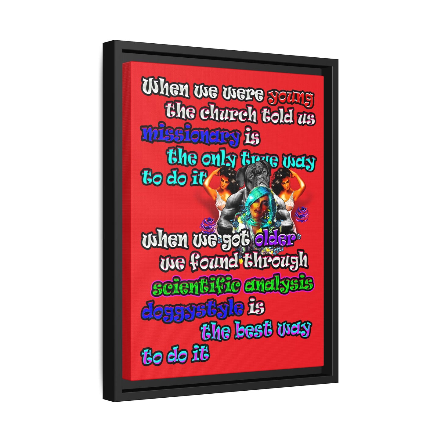 doggystyle - framed canvas art (red)