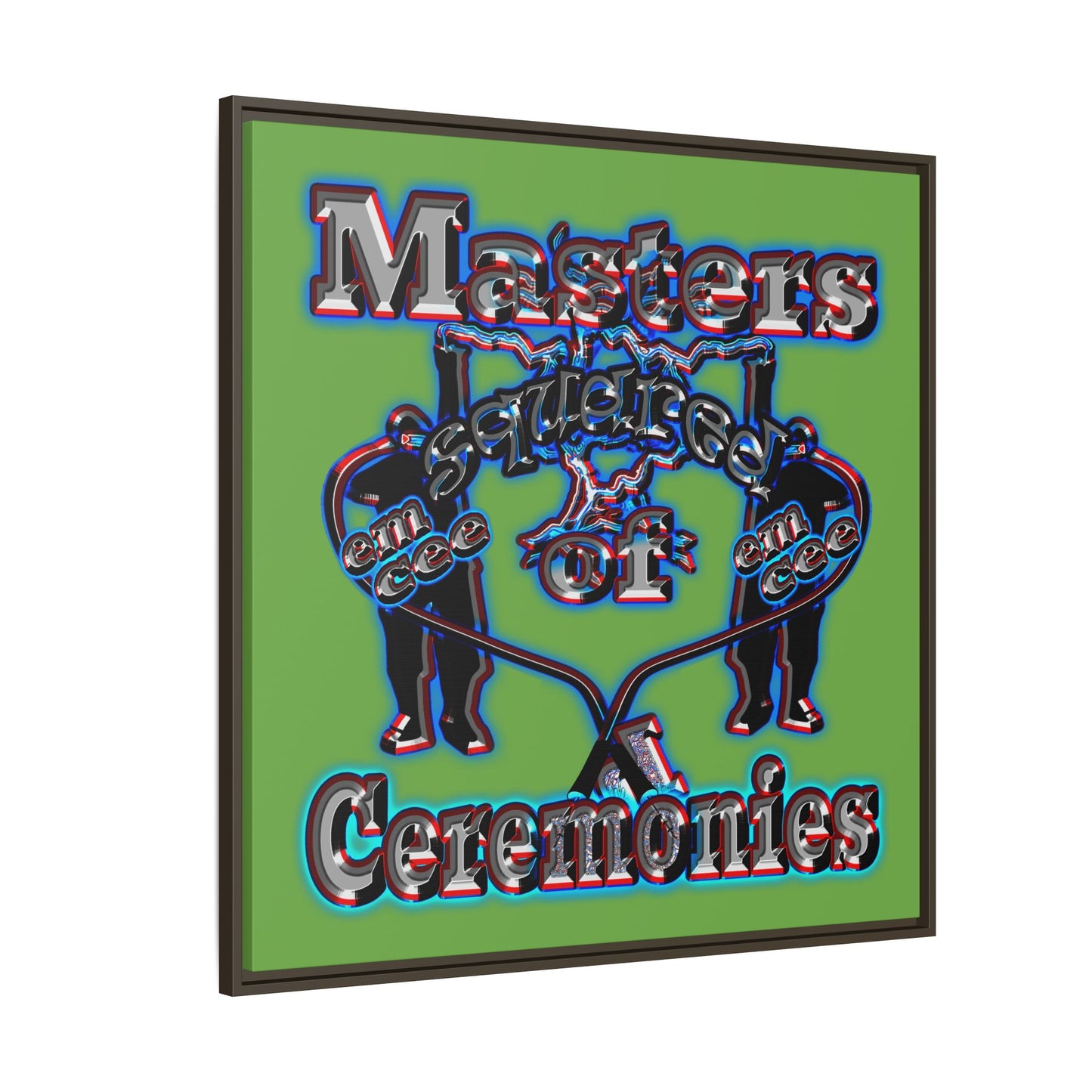 em cee squared - framed canvas art (green)