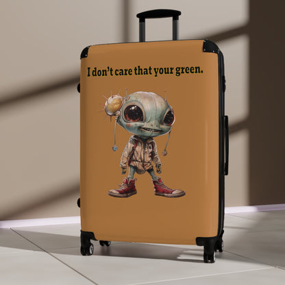 I don't care that your green - Suitcase (light brown)