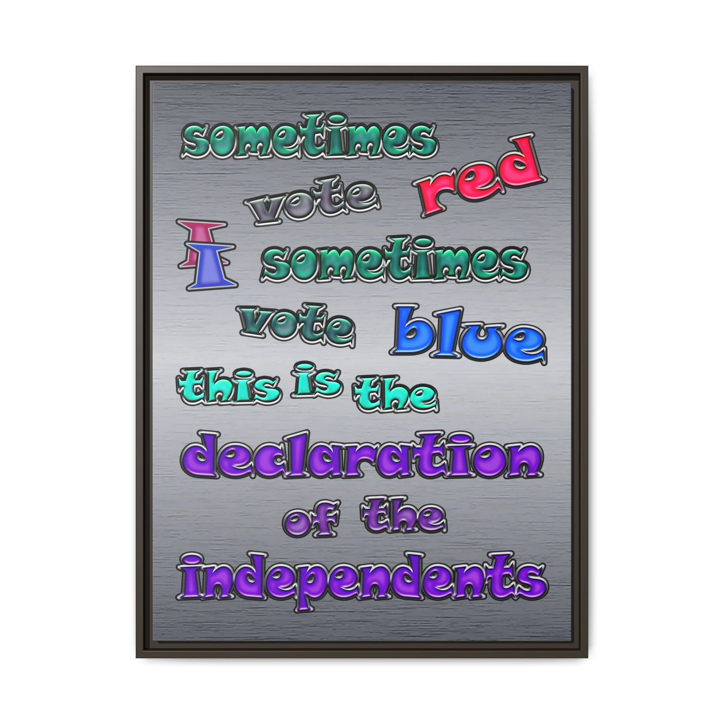 declaration of the independents - framed canvas art (brushed nickel)