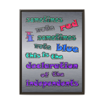 declaration of the independents - framed canvas art (brushed nickel)