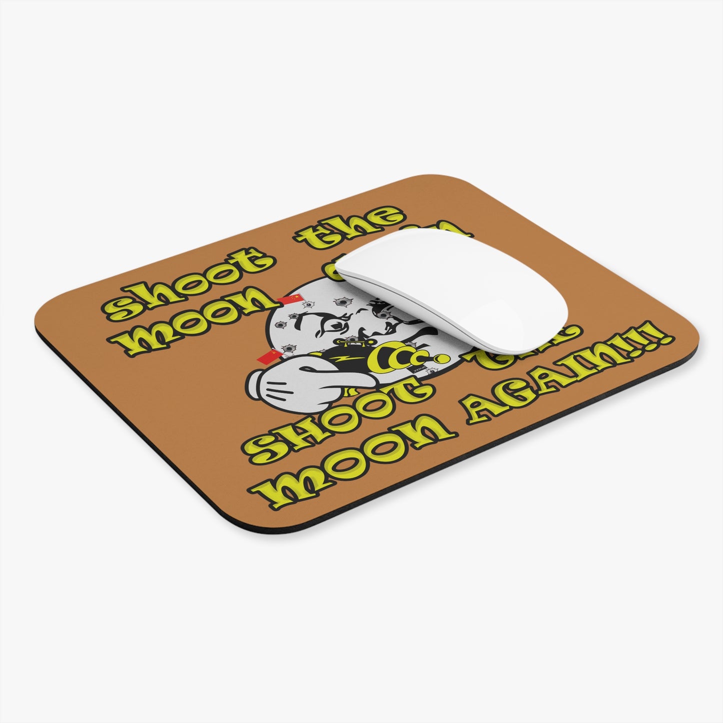 shoot the moon again - Mouse Pad (Rectangle) (light brown)