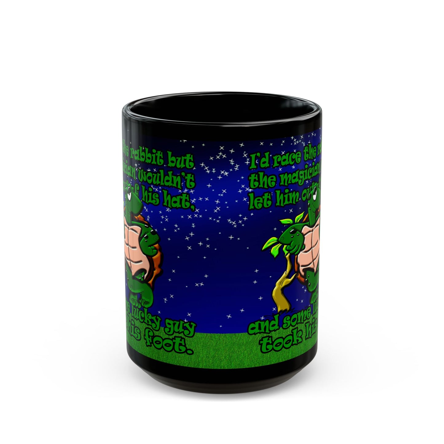 turtle race - Black Mug ('snoops' background)