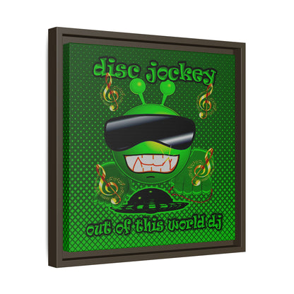 disc jockey - framed canvas art (logo green)