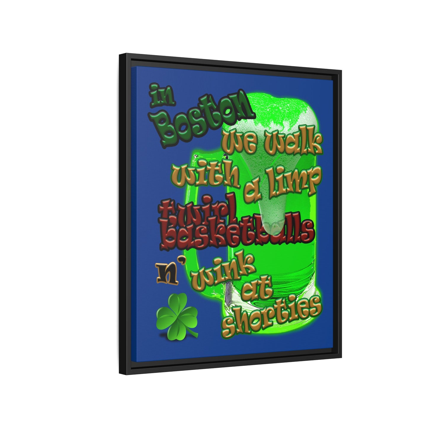 celtics logo - framed canvas art (dark blue)