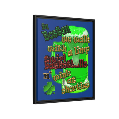 celtics logo - framed canvas art (dark blue)