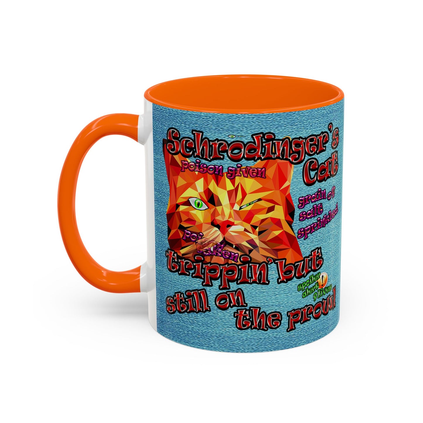 schrodinger's cat - Accent Mug (faded blue)