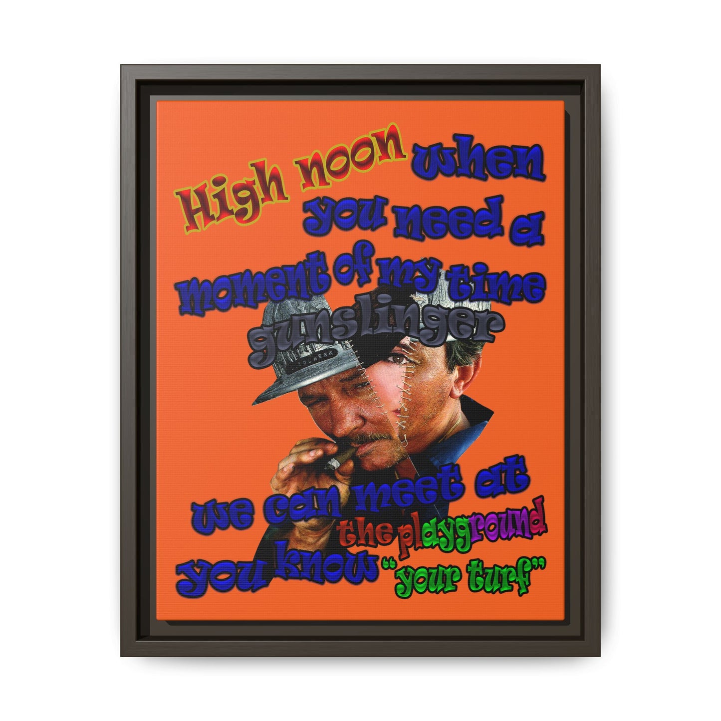 high noon - framed canvas art (orange)