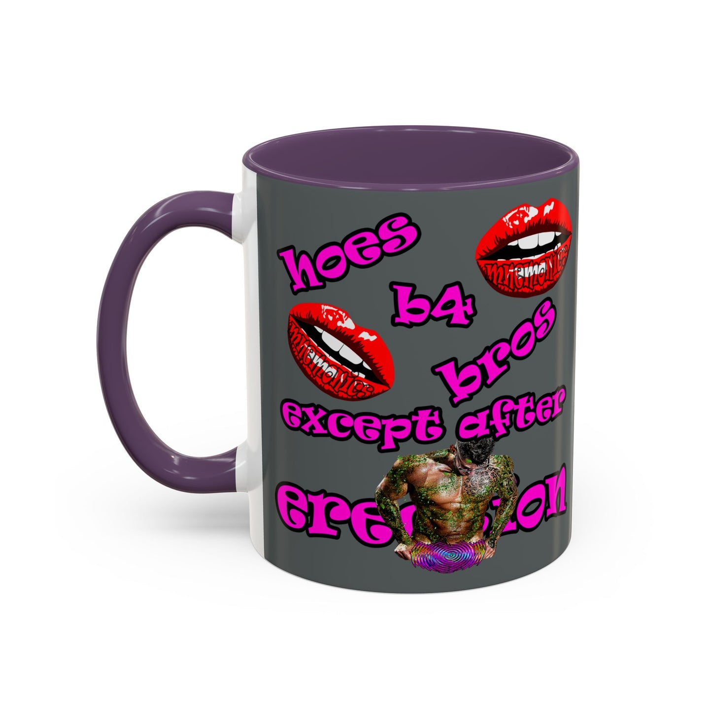 hoes b4 bros - Accent Mug (dark grey)