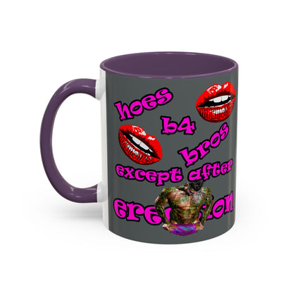 hoes b4 bros - Accent Mug (dark grey)