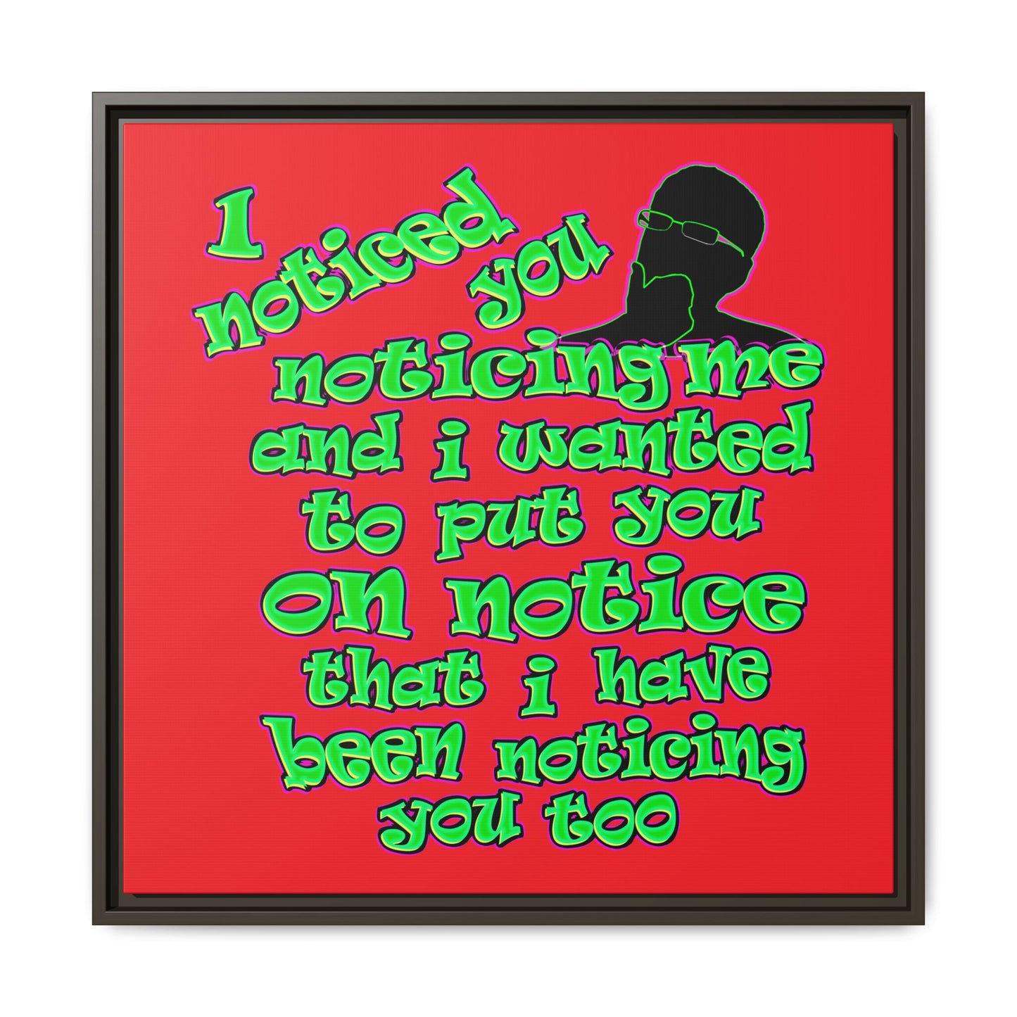 noticed you noticing - framed canvas art (red)