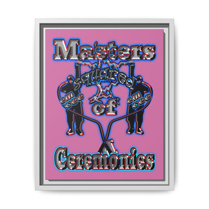 em cee squared - framed canvas art (light pink)