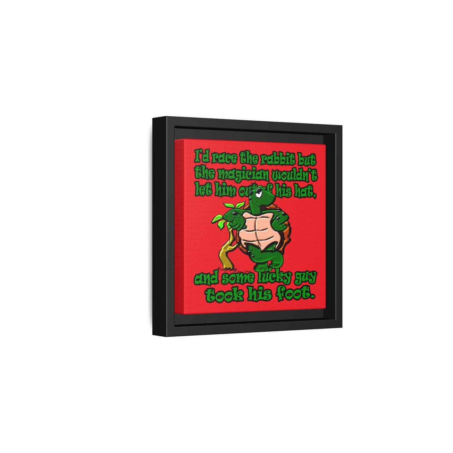turtle race - framed canvas art (red)