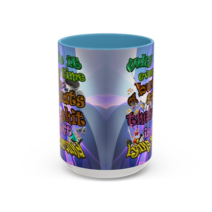 the bum's shit - Accent Mug (grey-pink wave)