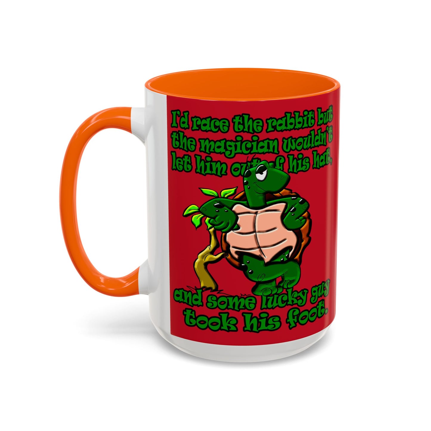 turtle race - Accent Mug (dark red)