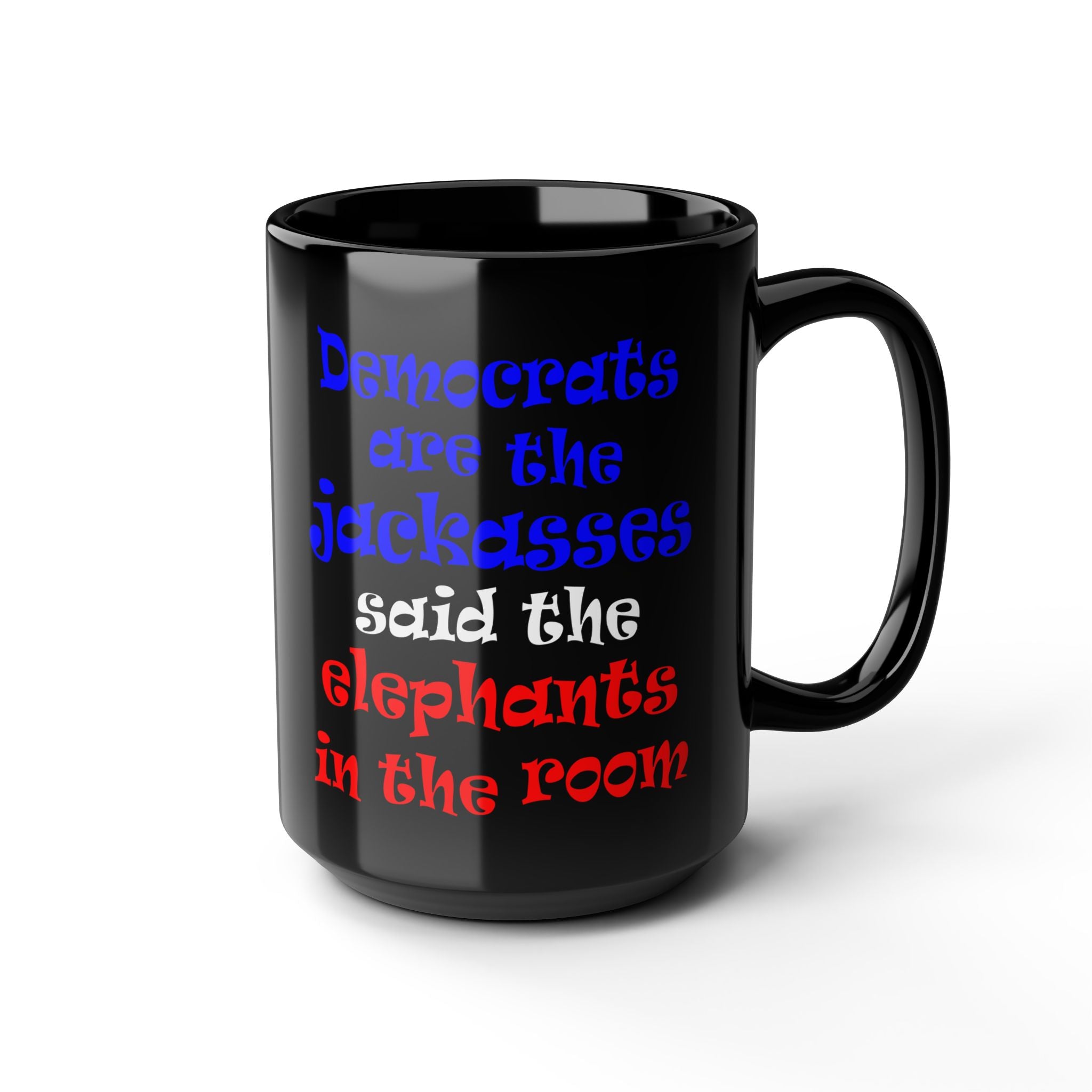 donkeys and elephants - Black Mug (black)